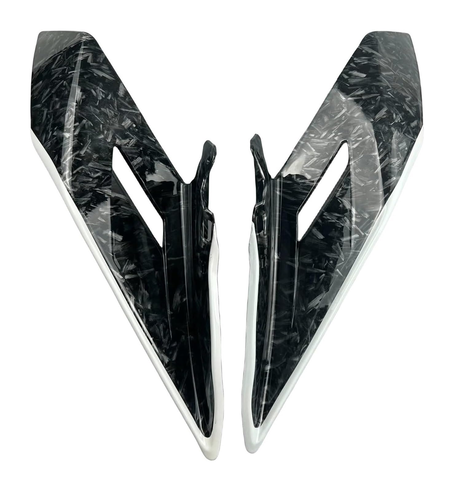 Seitenluftkanal Abdeckung Für CF&Moto 450SR 2022 2023 Seite Winglets Spoiler Motorrad Verkleidung Zubehör Fixed Wing Motorrad Aerodynamische Flügel Kit Seitenverkleidung(Forge Pattern White) von SRVSQTPTVK