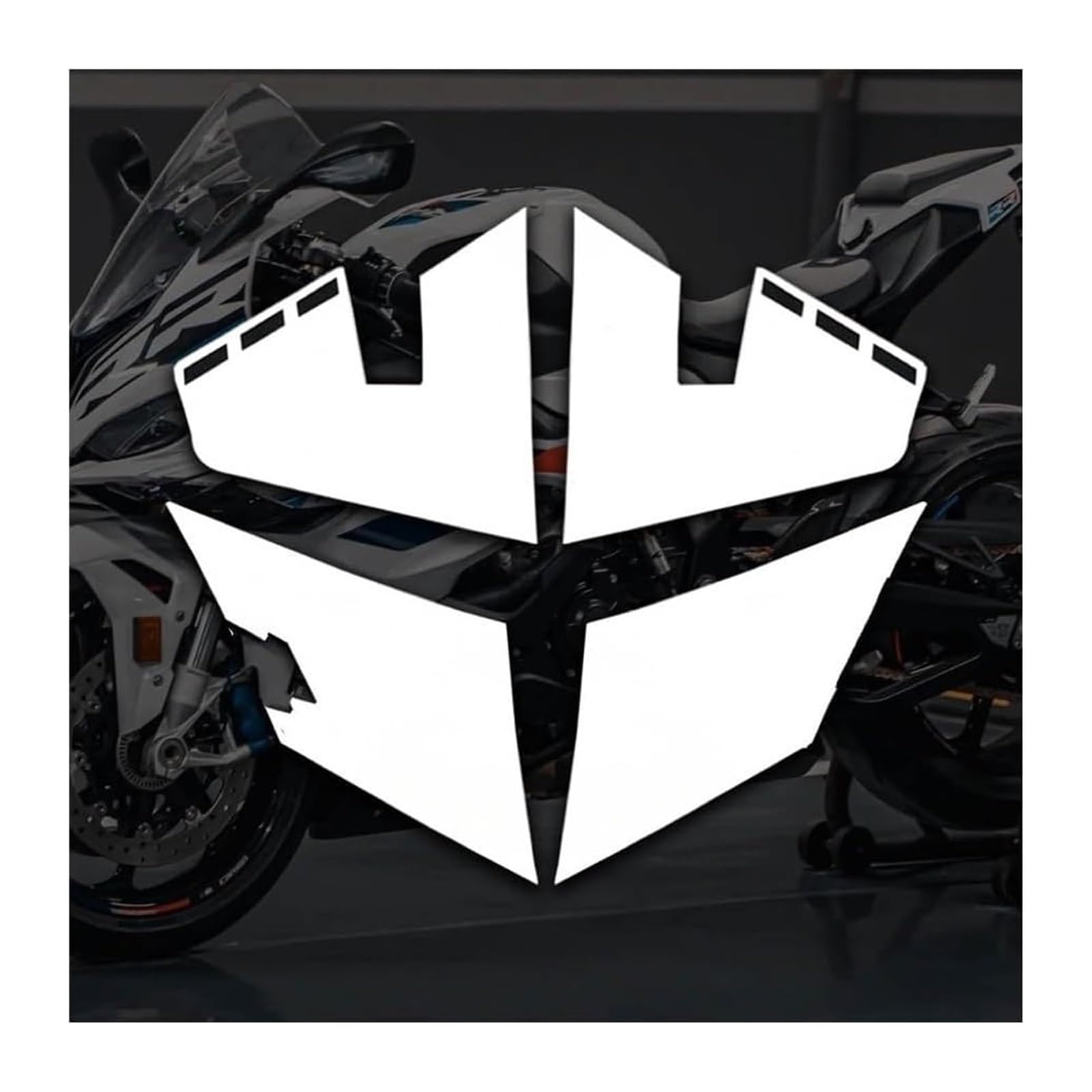 Seitenluftkanal Abdeckung Für S1000 RR M1000RR 2019-2023 Frontspoiler Wind Winglet Motorrad Aerodynamische Flügel Spoiler Kit Seitenverkleidung(23-24 White Sticker) von SRVSQTPTVK