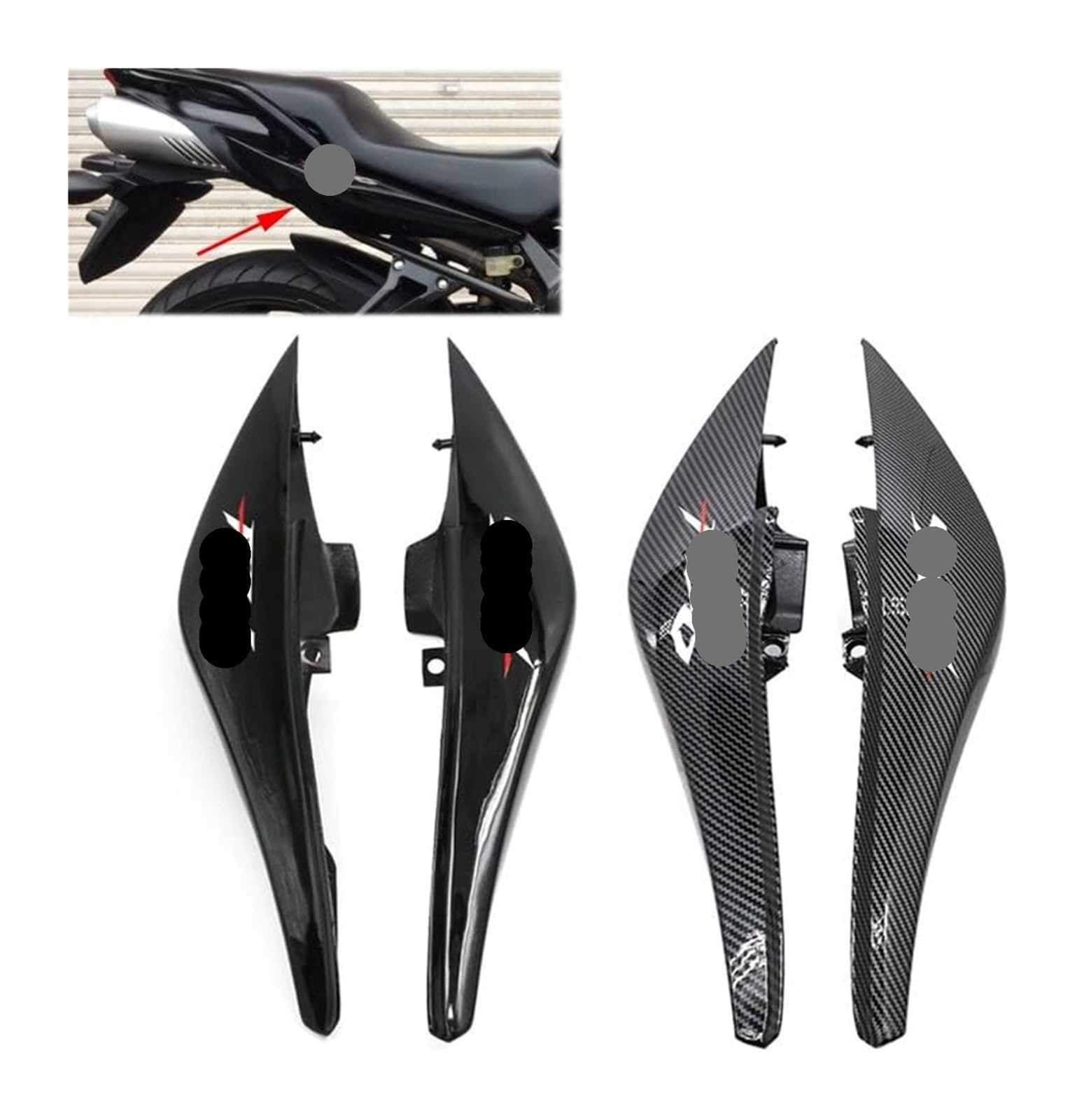 Seitenluftkanal Abdeckung Für Yama&ha FZ6 FZ6N 2007 2008 2009 Seite Oberer Schwanz Sitzbezug Gugel Schutzfolie Motorradverkleidung Seitenverkleidung(Carbon with L) von SRVSQTPTVK