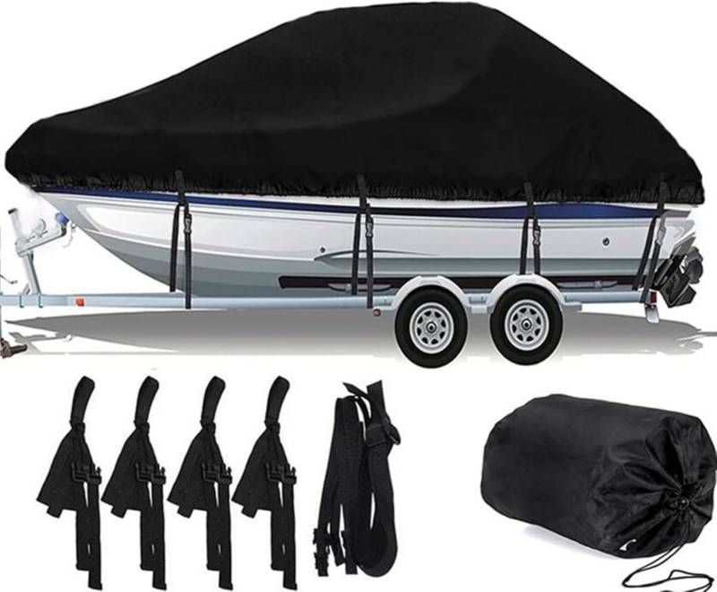 800D Heavy Duty Bootsabdeckung Marine Grade Polyester Fisch und Ski Boot Abdeckung Hard Top Schwarz Schutzhülle(20~22FT) von SSDDLZEQ