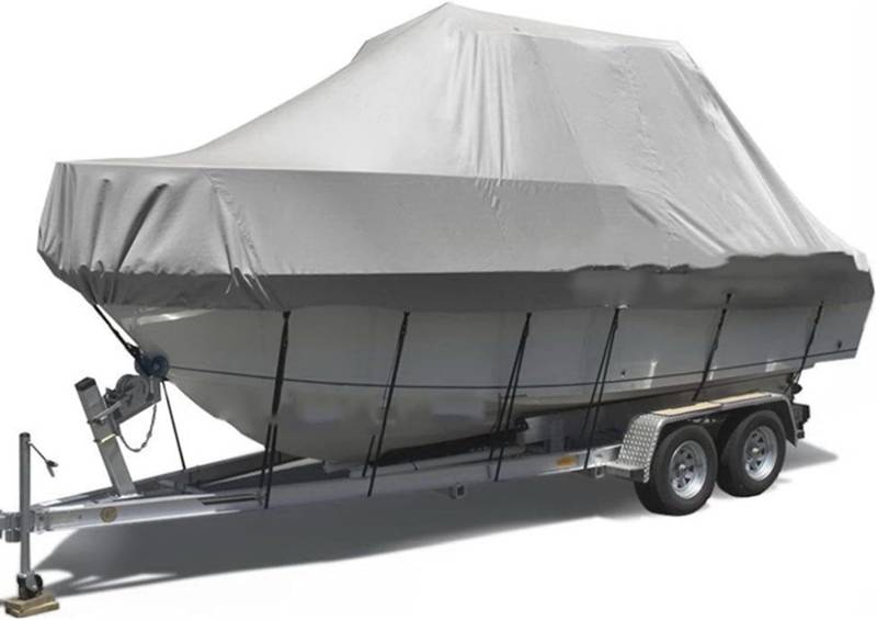 Bootsabdeckung for V-Rumpf-Trimarane und Runabouts, strapazierfähige Anhängerklasse 210D, Grau Schutzhülle von SSDDLZEQ