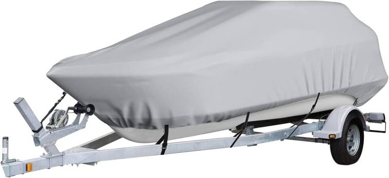 Bootsabdeckung for die Mittelkonsole aus 600D Oxford-Stoff for V-Boote mit Grauer Abdeckung und Material in Marinequalität Schutzhülle(17~19ft) von SSDDLZEQ