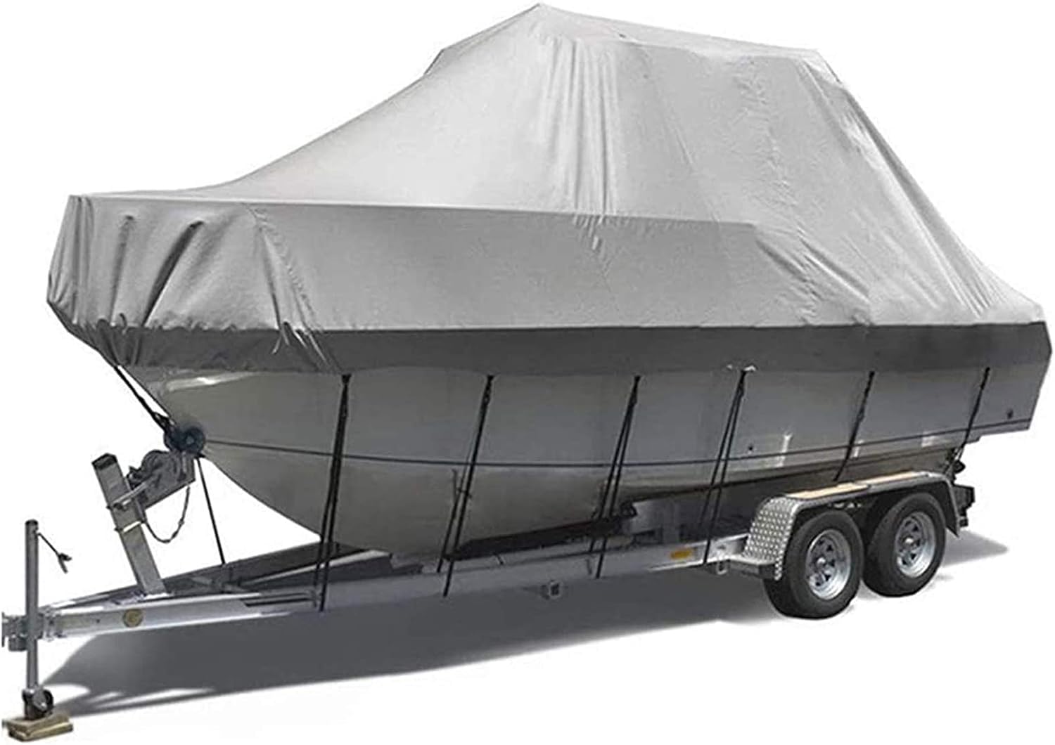 Graue Hochleistungs-Bootsabdeckung for Fischerboote 210D Schlepper-Bootsabdeckung Yachtabdeckung V-Cover Bootsmantel Punch Boat Schutzhülle(11~13FT~V) von SSDDLZEQ