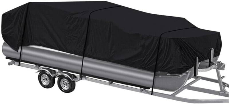 Robuste, wasserdichte Abdeckung aus Polyester-Canvas for schwimmende Boote/Deckboote, Schwarz Schutzhülle von SSDDLZEQ