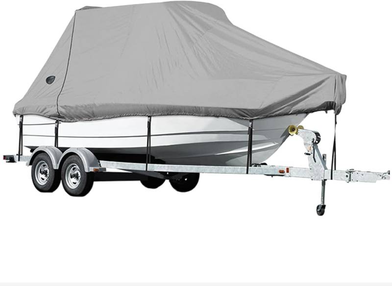 Robuste, wasserdichte Bootsabdeckung aus 600D-Polyester for Trimaran-Fischerboote mit V-Rumpf, UV-beständig, trailerbar(21-24FT-V) von SSDDLZEQ
