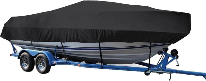 Robuste, wasserdichte Oxford-Abdeckung for V-förmigen Bootsrumpf, DREI Schalentiere und Skiboot-Abschleppabdeckung Schutzhülle(Black,20 * 22ft) von SSDDLZEQ