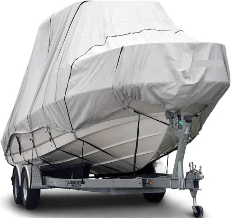Robuste Oberabdeckung aus 210D Polyester, wasserdicht und UV-beständig, geeignet for Spitzboote Schutzhülle(17-19ft) von SSDDLZEQ