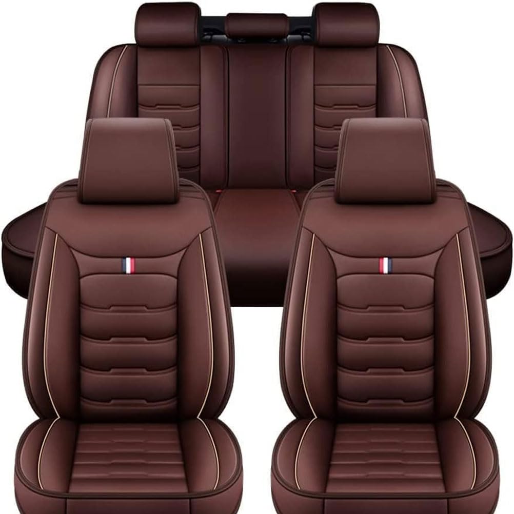 SSIMOO Auto Sitzbezüge Set Autositzbezüge für Hyundai Tucson 2000-2024, Vorne Und Hinten Leder Auto-Schonbezüge Wasserdicht Zubehör Innenraum,D/Coffee von SSIMOO