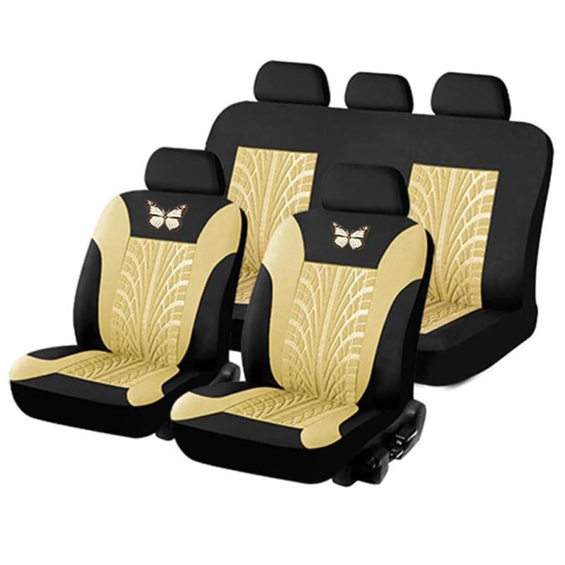 Sitzbezüge Auto Set Autositzbezüge für M Class ML W163 SUV ML 250 300 350 400 450, Vorne Und Hinten Auto-Schonbezüge Stoff Sitzbezug Innenraum Zubehör,A/Beige von SSIMOO