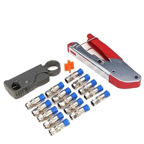 1 Set Coaxial Cable Crimping Tool set Squeezing Forceps & Wire Stripper For RG58 RG59 RG6 F-Type Coax Cable Crimper Connector von SSOPTMCB