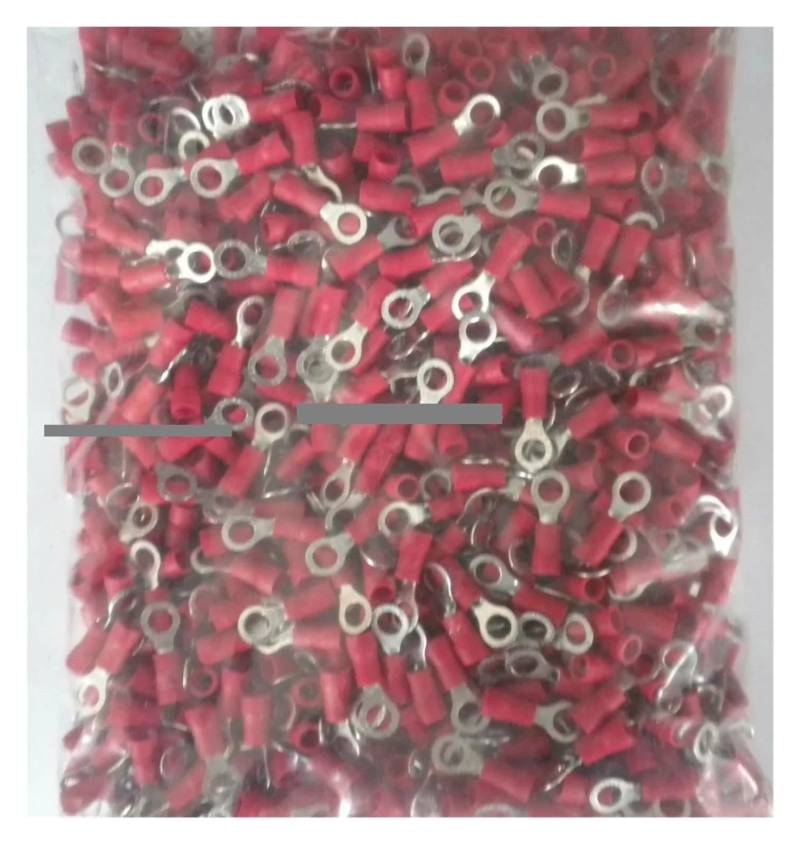 1000pcs RV1.25-10 22-16 AWG 3/8" Red Vinyl Ring Terminals Copper Insulated Terminal Cable connector von SSOPTMCB