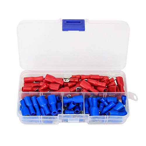 100Pcs 6.3mm Insulated Spade Crimp Terminal Famle/Male Wire Connector Electrical Wire Cable Connecors set von SSOPTMCB