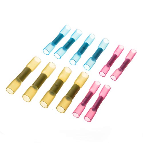 100pcs Heat Shrink Connectors Insulated Terminal Butt Electrical Cable Wire Connector Waterproof Crimp Terminal 10-22 AWG Kit von SSOPTMCB