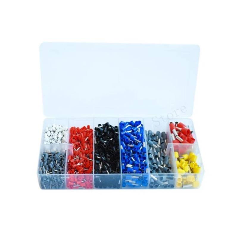 1200PCS Wire Ferrules, Insulated Crimp Pin Terminal Kit for Electrical Projects, AWG 24-7, 8 Sizes,Ferrule Crimping Kit von SSOPTMCB