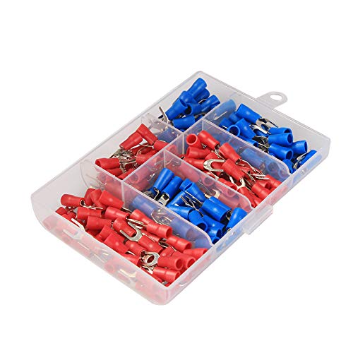 190Pcs Crimp Terminal Spade Fork Connector Wire Connector Insulated Cord Pin End Crimping Terminal Assorted kit von SSOPTMCB