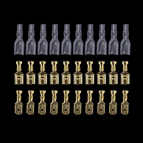 200PCS/100Pairs 6.3mm Female&Male Spade Crimp Terminals Sleeve Wire Wrap Connector Set von SSOPTMCB