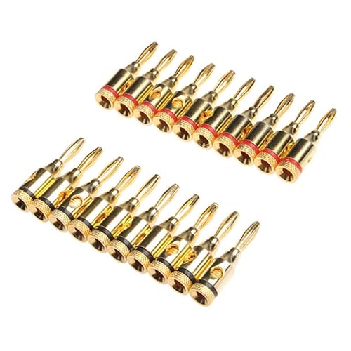 20PCS Gold Plated 4mm Banana For Musical Amplifier Speaker Adapter Banana Wire Cable Connectors Set von SSOPTMCB