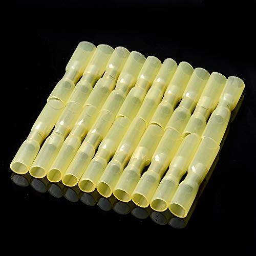 20PCS Yellow Insulated Heat Shrink Terminals Butt Wire Connectors Cable Crimping Terminals Connectors 4.0mm2 Kit von SSOPTMCB