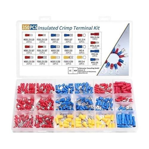 350pcs Insulated Cable Connector Wire Crimp Terminal Spade Butt Ring Fork Kit Ring Lug Rolled Terminal Assorted Kit 350pcs Insulated Cable Connector Wire Crimp Terminal Spade Butt Ring Fork Kit Ring Lug Rolled Terminal Assorted Kit von SSOPTMCB