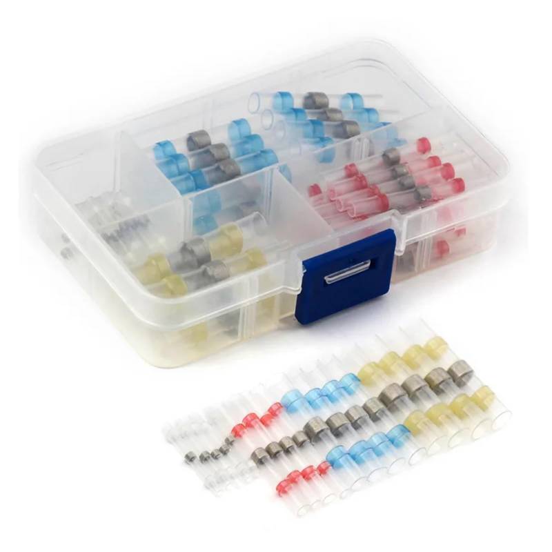 50pcs/set AWG 22-18 16-14 26-24 12-10 Heat Shrink Solder Sleeve Seal Butt Splice Connectors Cable Wire Terminals von SSOPTMCB