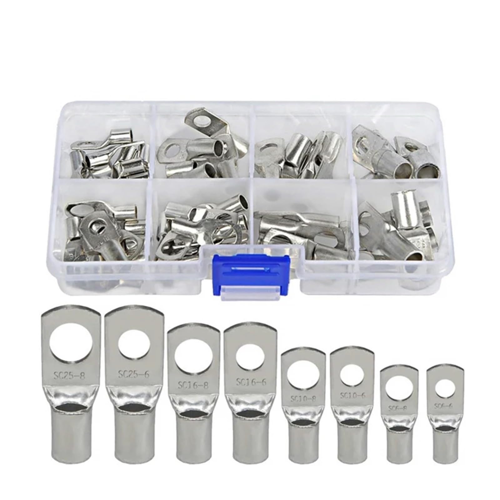 60pcs SC Copper Lug Terminal Ring with HX-50B Battery Cable Lug Crimping Pliers for SC Electrical Wire Connector Terminals 60pcs SC Copper Lug Terminal Ring with HX-50B Battery Cable Lug Crimping Pliers for SC Electrical Wire Connector Terminals von SSOPTMCB