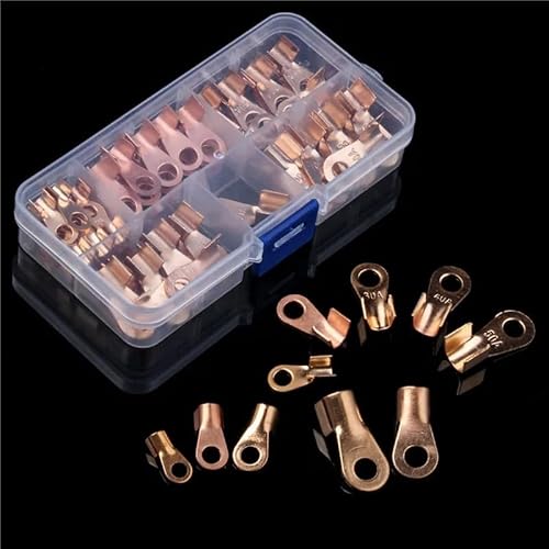 70pcs Non-insulated Terminal OT Open Ring-Type Cable Wire Connector Copper Lugs Crimp Terminals Kit 10A 20A 30A 40A 50A von SSOPTMCB