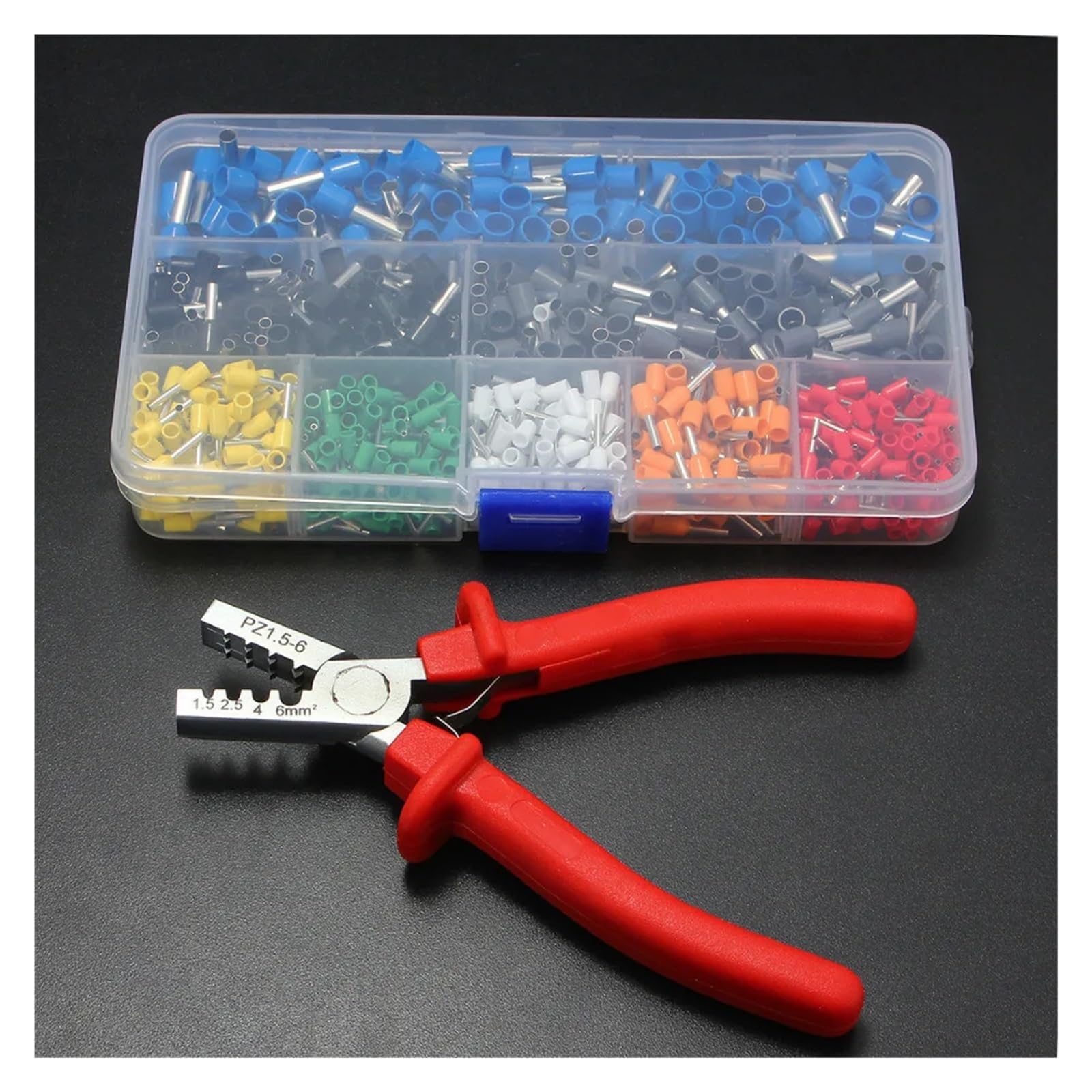 Ferrule Crimper Plier +800 Connector Terminal Box Tool Kit 175mm Ferrule Crimper with a Pliers von SSOPTMCB