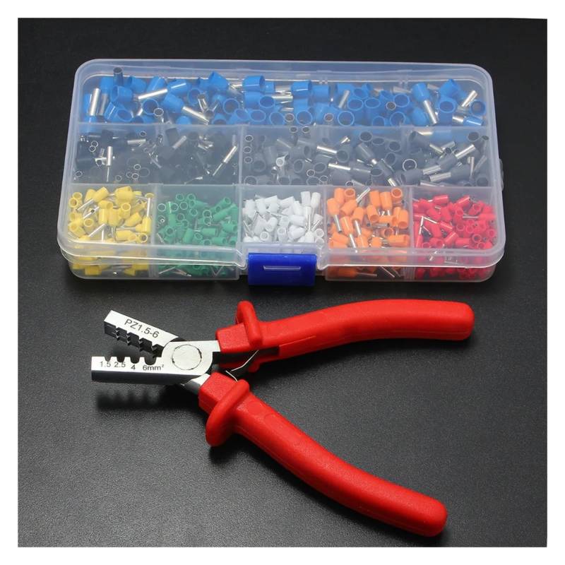 Ferrule Crimper Plier +800 Connector Terminal Box Tool Kit 175mm Ferrule Crimper with a Pliers von SSOPTMCB