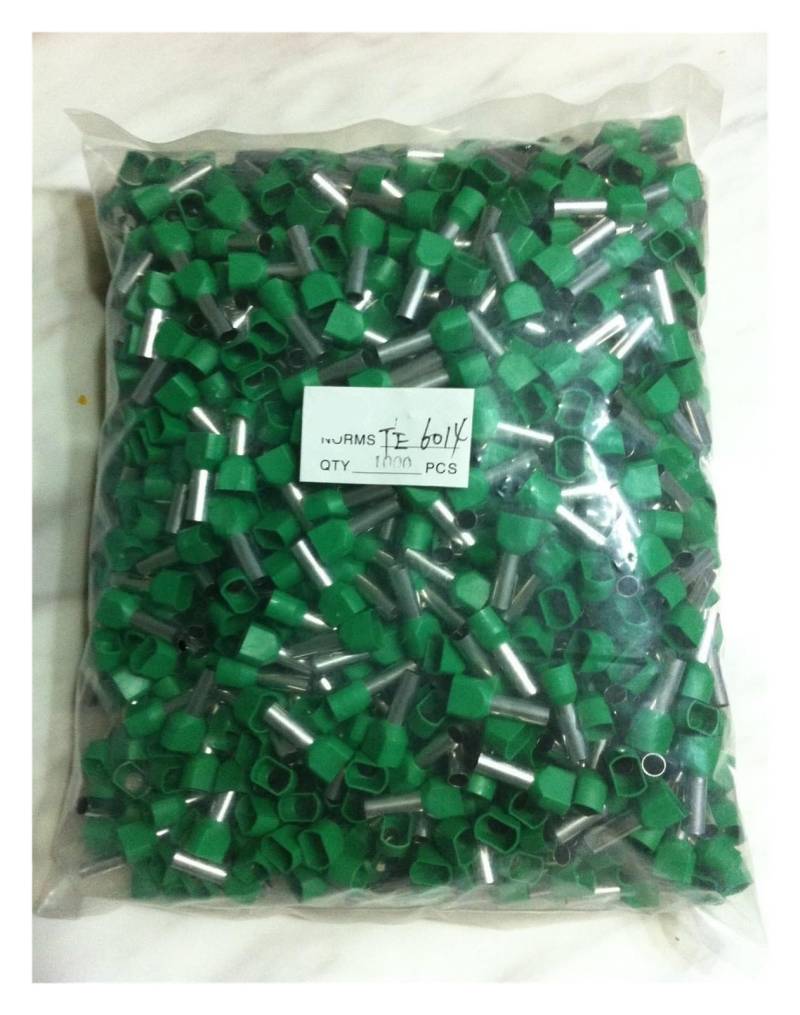 TE6014 Twin Dual Entry Wire Bootlace Ferrules 2 X 6.0mm2, 14.0mm Pin Length For 2 X 10 AWG von SSOPTMCB