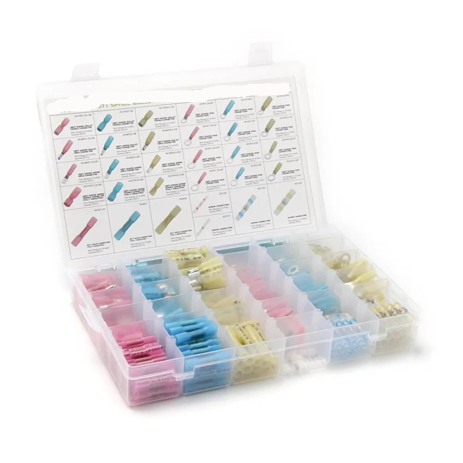 YT 500pcs Assorted Heat Shrink Butt Spade Connecters Fullly Insulated Crimp Terminals with Box von SSOPTMCB