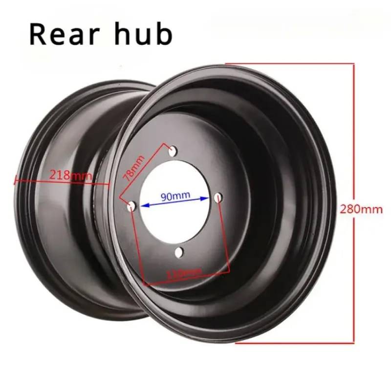 10-Zoll-Rad-Hub-Hub kompatibel mit 23 x 7.00-10 Reifenrand und 22 x 10-10 Kompatibel mit Vier-Loch-ATV- und Strandfahrzeugstahlringzubehör(Rear hub) von SSUMCUWR