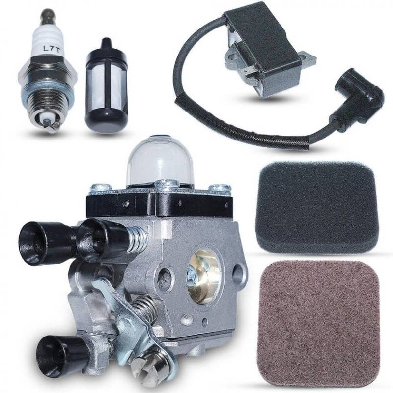 Carburetor- und Zündspulenkit kompatibel mit FS75 FS80 FS85 FC85 HT70 HS75 HL75 HT75 HS80 Kettensawmodelle 4140 120 0619 und 4137 120 0608 von SSUMCUWR