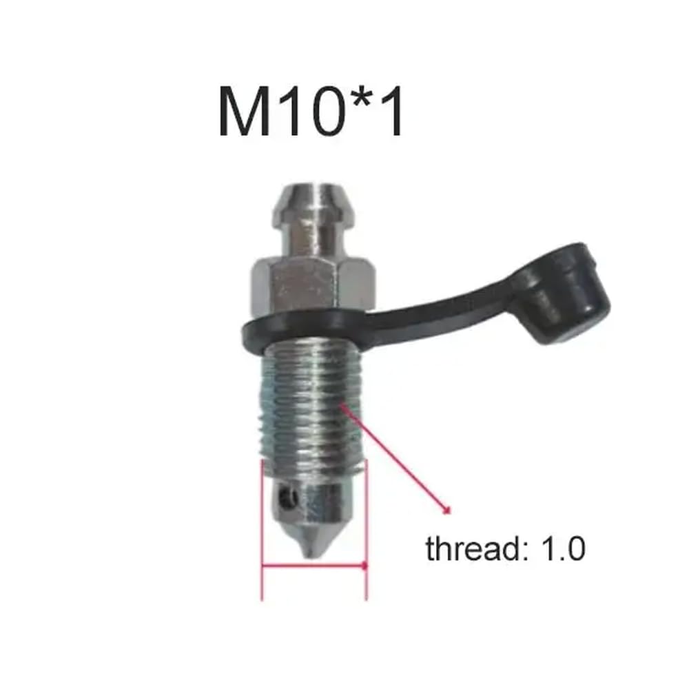 Motorradbremsenpumpen -Bremssättel Abgasblutschraube M8 M10 125 10 Pitch mit Gummistaubkappe, die mit Mopeds kompatibel ist und(M10x1 (1pcs) von SSUMCUWR