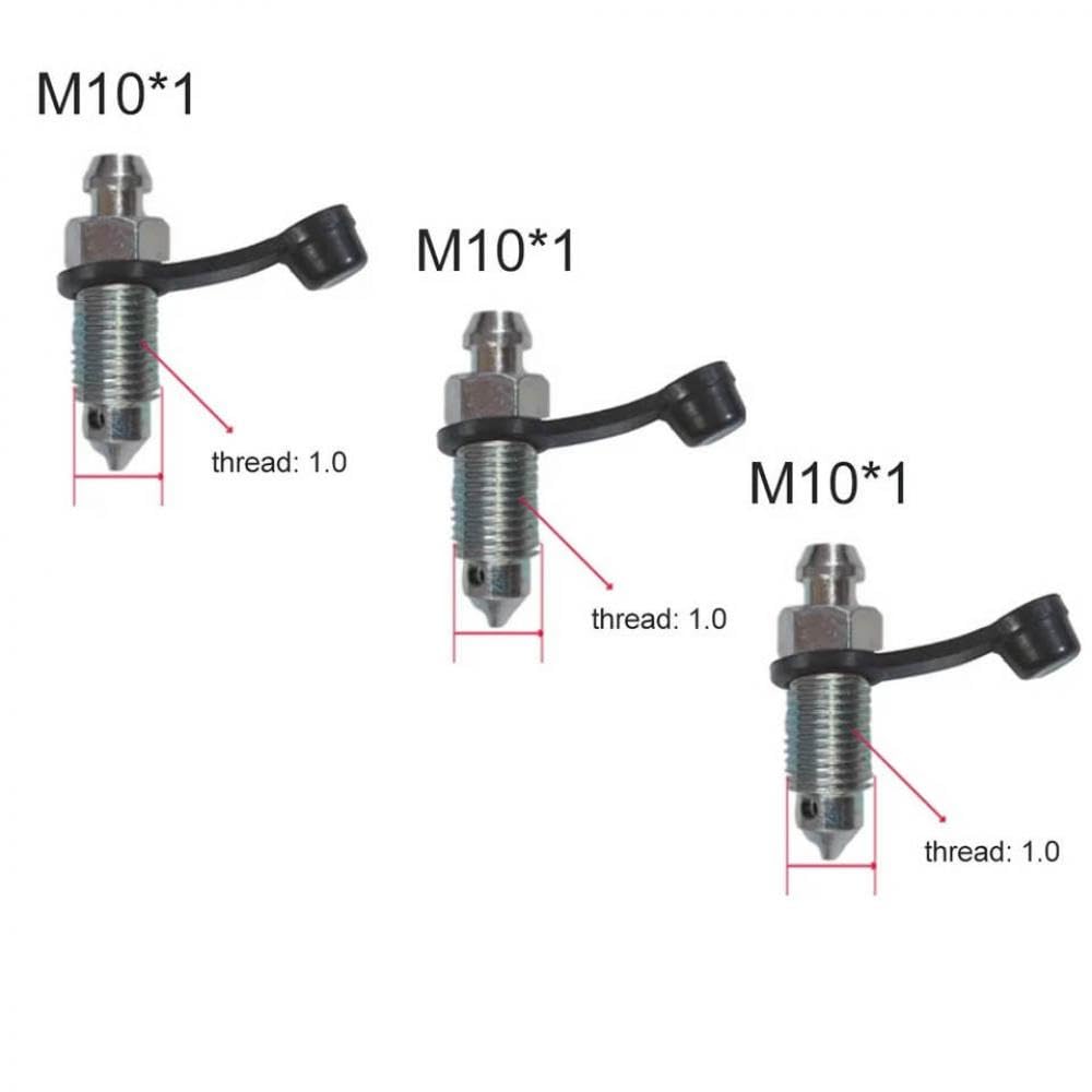 Motorradbremsenpumpen -Bremssättel Abgasblutschraube M8 M10 125 10 Pitch mit Gummistaubkappe, die mit Mopeds kompatibel ist und(M10x1 (3pcs) von SSUMCUWR