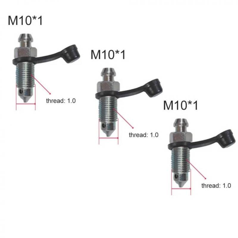 Motorradbremsenpumpen -Bremssättel Abgasblutschraube M8 M10 125 10 Pitch mit Gummistaubkappe, die mit Mopeds kompatibel ist und(M10x1 (3pcs) von SSUMCUWR
