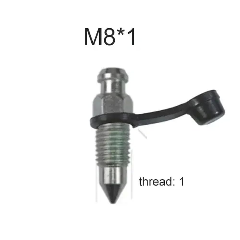 Motorradbremsenpumpen -Bremssättel Abgasblutschraube M8 M10 125 10 Pitch mit Gummistaubkappe, die mit Mopeds kompatibel ist und(M8x1 (1pcs) von SSUMCUWR