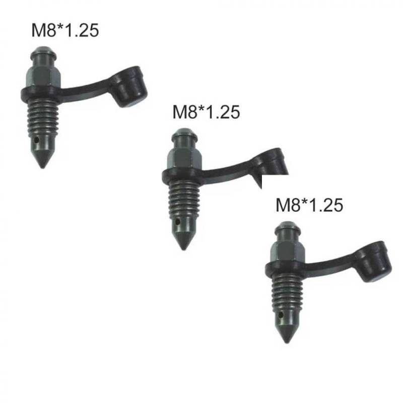 Motorradbremsenpumpen -Bremssättel Abgasblutschraube M8 M10 125 10 Pitch mit Gummistaubkappe, die mit Mopeds kompatibel ist und(M8x1.25 (3pcs) von SSUMCUWR