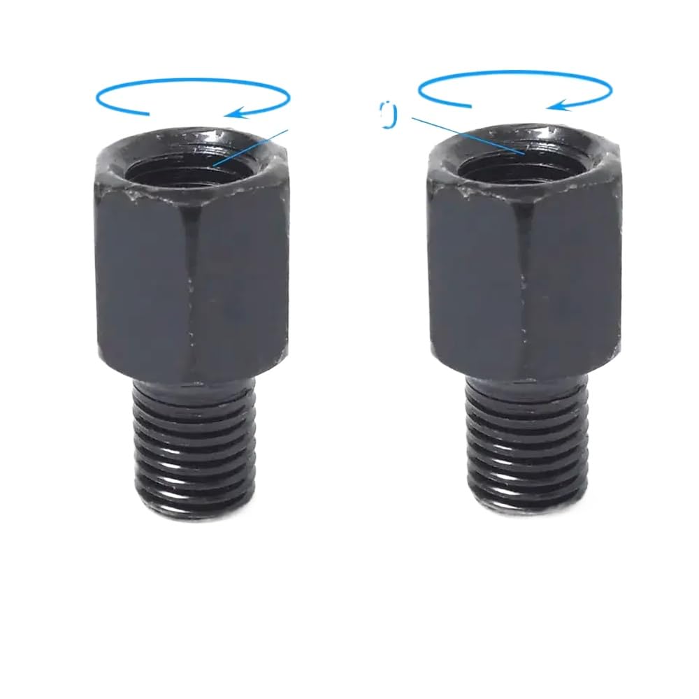 Universal Black Motorcycle Spiegeladapter M10 M8 10 mm 8 mm rechts Linke Gewinde im Uhrzeigersinn Anti-Clock-Rückspiegel-Konvertierungsschrauben(2X M10M10 (RL)) von SSUMCUWR