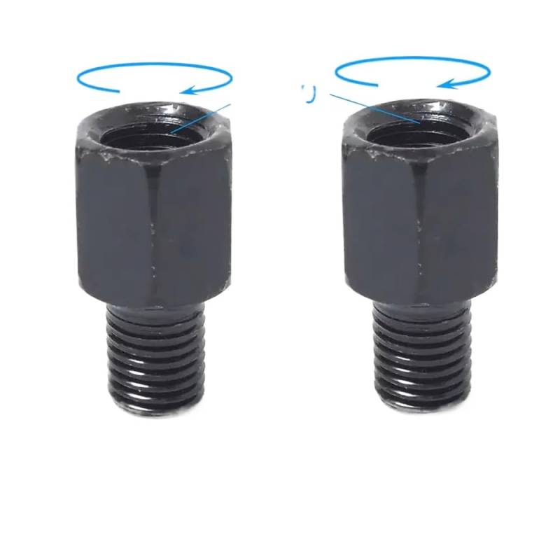 Universal Black Motorcycle Spiegeladapter M10 M8 10 mm 8 mm rechts Linke Gewinde im Uhrzeigersinn Anti-Clock-Rückspiegel-Konvertierungsschrauben(2X M10M8 (RL)) von SSUMCUWR