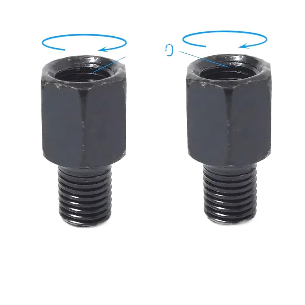 Universal Black Motorcycle Spiegeladapter M10 M8 10 mm 8 mm rechts Linke Gewinde im Uhrzeigersinn Anti-Clock-Rückspiegel-Konvertierungsschrauben(2X M10M8 (RR)) von SSUMCUWR