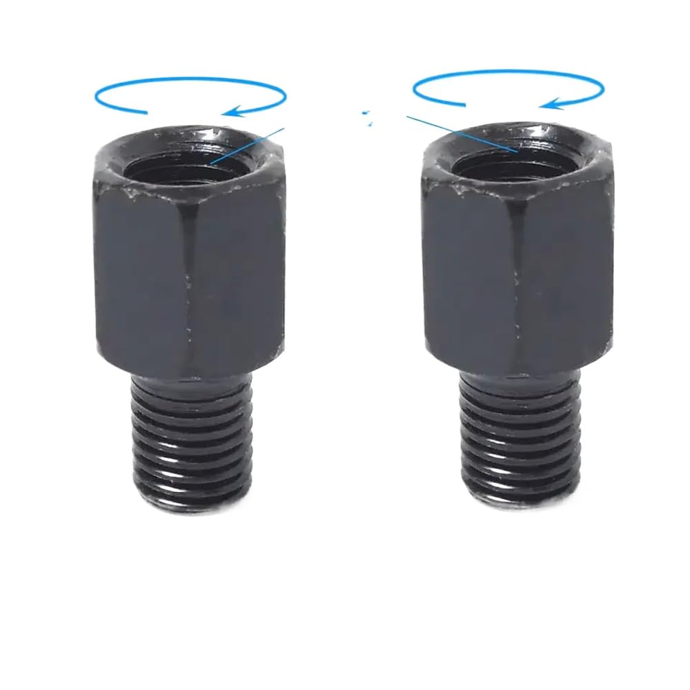 Universal Black Motorcycle Spiegeladapter M10 M8 10 mm 8 mm rechts Linke Gewinde im Uhrzeigersinn Anti-Clock-Rückspiegel-Konvertierungsschrauben(2X M8M10(RL)) von SSUMCUWR