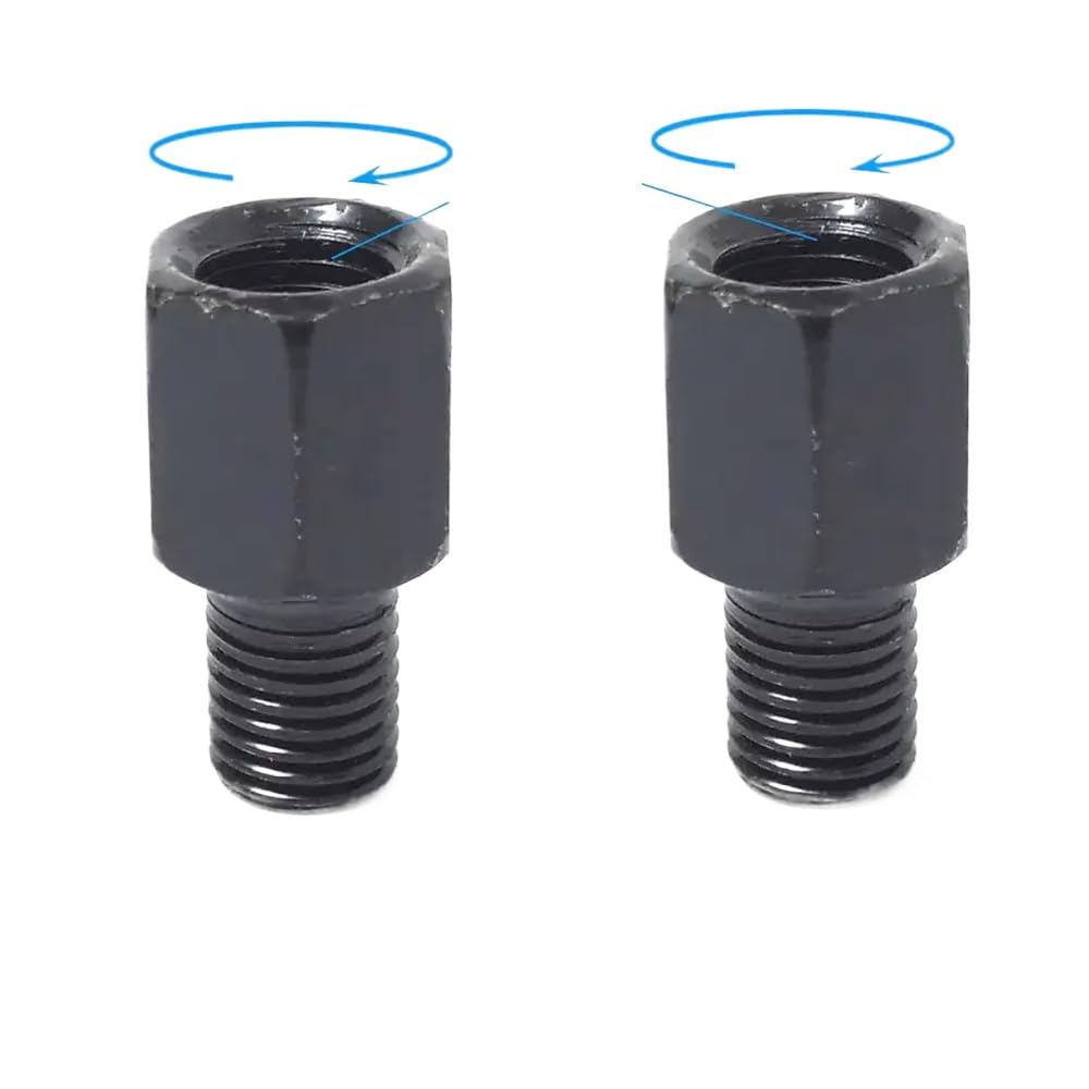 Universal Black Motorcycle Spiegeladapter M10 M8 10 mm 8 mm rechts Linke Gewinde im Uhrzeigersinn Anti-Clock-Rückspiegel-Konvertierungsschrauben(2X M8M10 (RR)) von SSUMCUWR