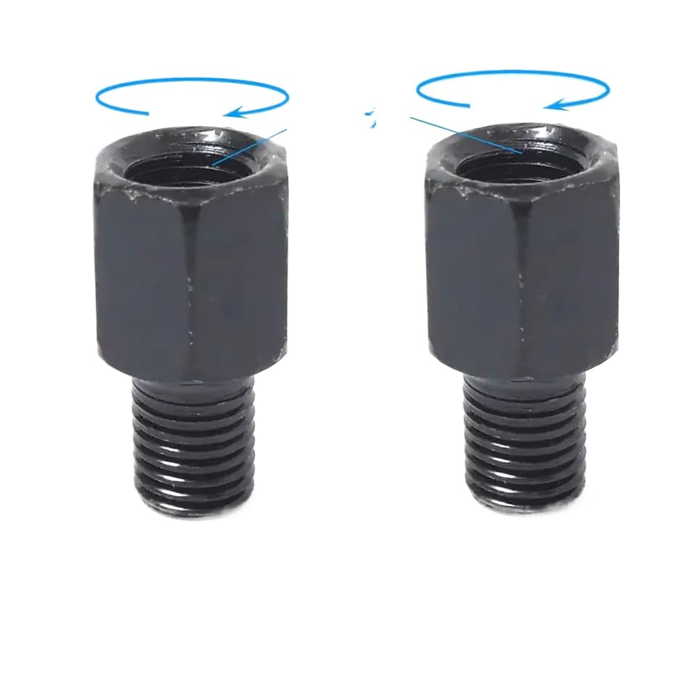 Universal Black Motorcycle Spiegeladapter M10 M8 10 mm 8 mm rechts Linke Gewinde im Uhrzeigersinn Anti-Clock-Rückspiegel-Konvertierungsschrauben(2X M8M8 (RL)) von SSUMCUWR