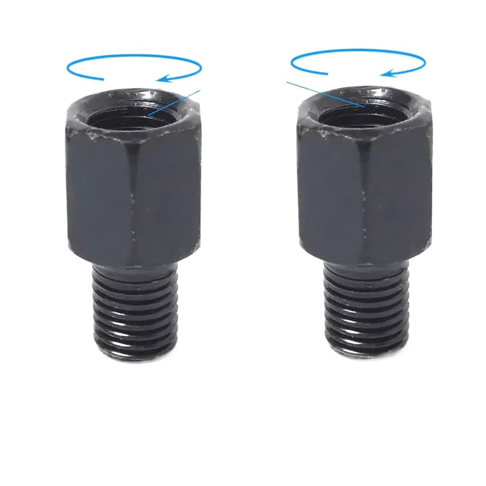 Universal Black Motorcycle Spiegeladapter M10 M8 10 mm 8 mm rechts Linke Gewinde im Uhrzeigersinn Anti-Clock-Rückspiegel-Konvertierungsschrauben(2X M8M8 (RR)) von SSUMCUWR
