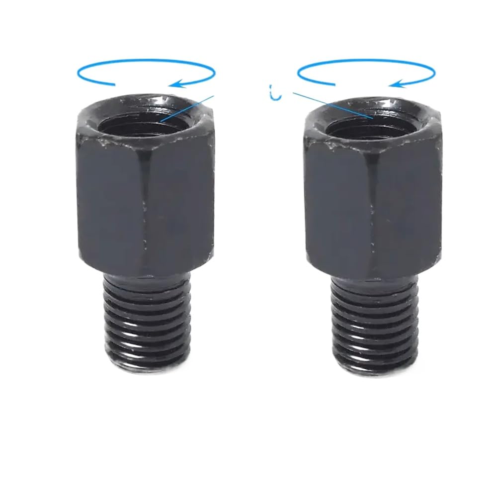 Universal Black Motorcycle Spiegeladapter M10 M8 10 mm 8 mm rechts Linke Gewinde im Uhrzeigersinn Anti-Clock-Rückspiegel-Konvertierungsschrauben(M10M10 (RR and RL)) von SSUMCUWR