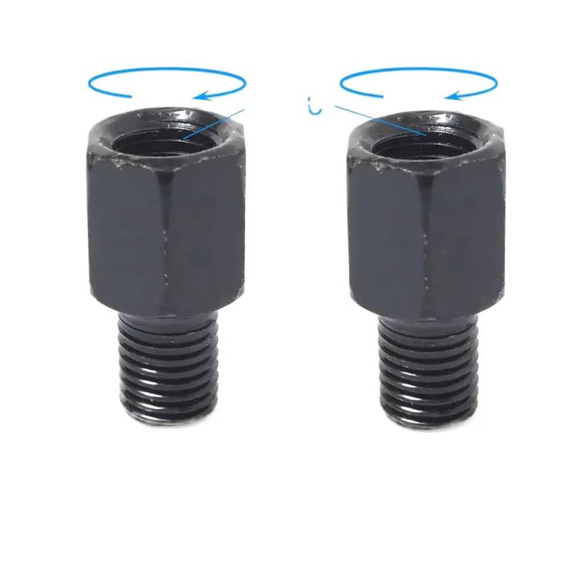 Universal Black Motorcycle Spiegeladapter M10 M8 10 mm 8 mm rechts Linke Gewinde im Uhrzeigersinn Anti-Clock-Rückspiegel-Konvertierungsschrauben(M10M10 (RR and RL)) von SSUMCUWR