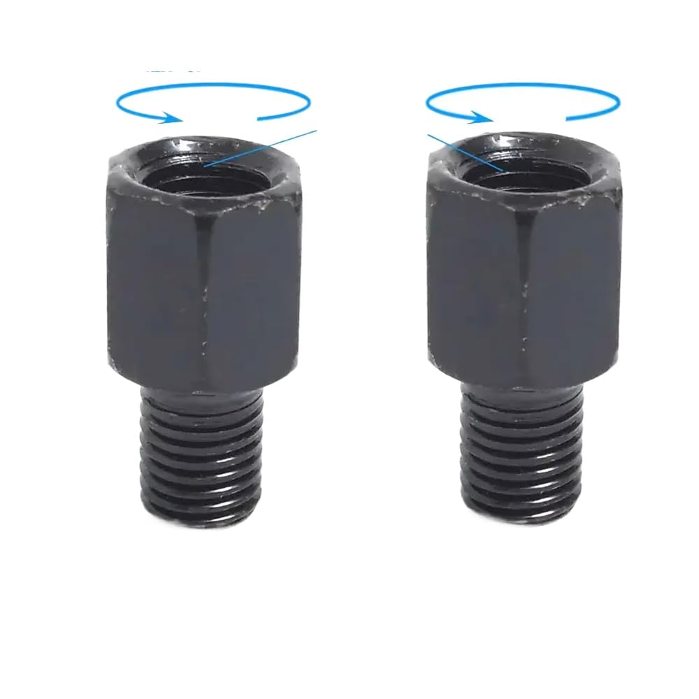 Universal Black Motorcycle Spiegeladapter M10 M8 10 mm 8 mm rechts Linke Gewinde im Uhrzeigersinn Anti-Clock-Rückspiegel-Konvertierungsschrauben(M10M8 (LR and LR)) von SSUMCUWR