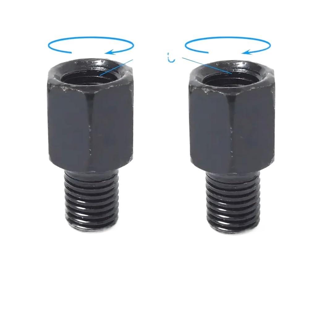 Universal Black Motorcycle Spiegeladapter M10 M8 10 mm 8 mm rechts Linke Gewinde im Uhrzeigersinn Anti-Clock-Rückspiegel-Konvertierungsschrauben(M10M8 (RR and RL)) von SSUMCUWR