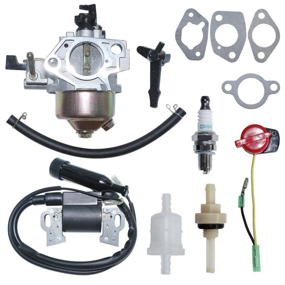 Vergaser- und Zündspulenkit Kompatibel mit GX390 13 PS Rasenmähermotor mit Off -Stop -Switch -Kraftstoffverbindungsfilterkompatibilität Vergaser- und Zündspulenkit Kompatibel mit GX390 13 PS Rasenmähermotor mit Off -Stop -Switch -Kraftstoffverbindungsfilterkompatibilität von SSUMCUWR
