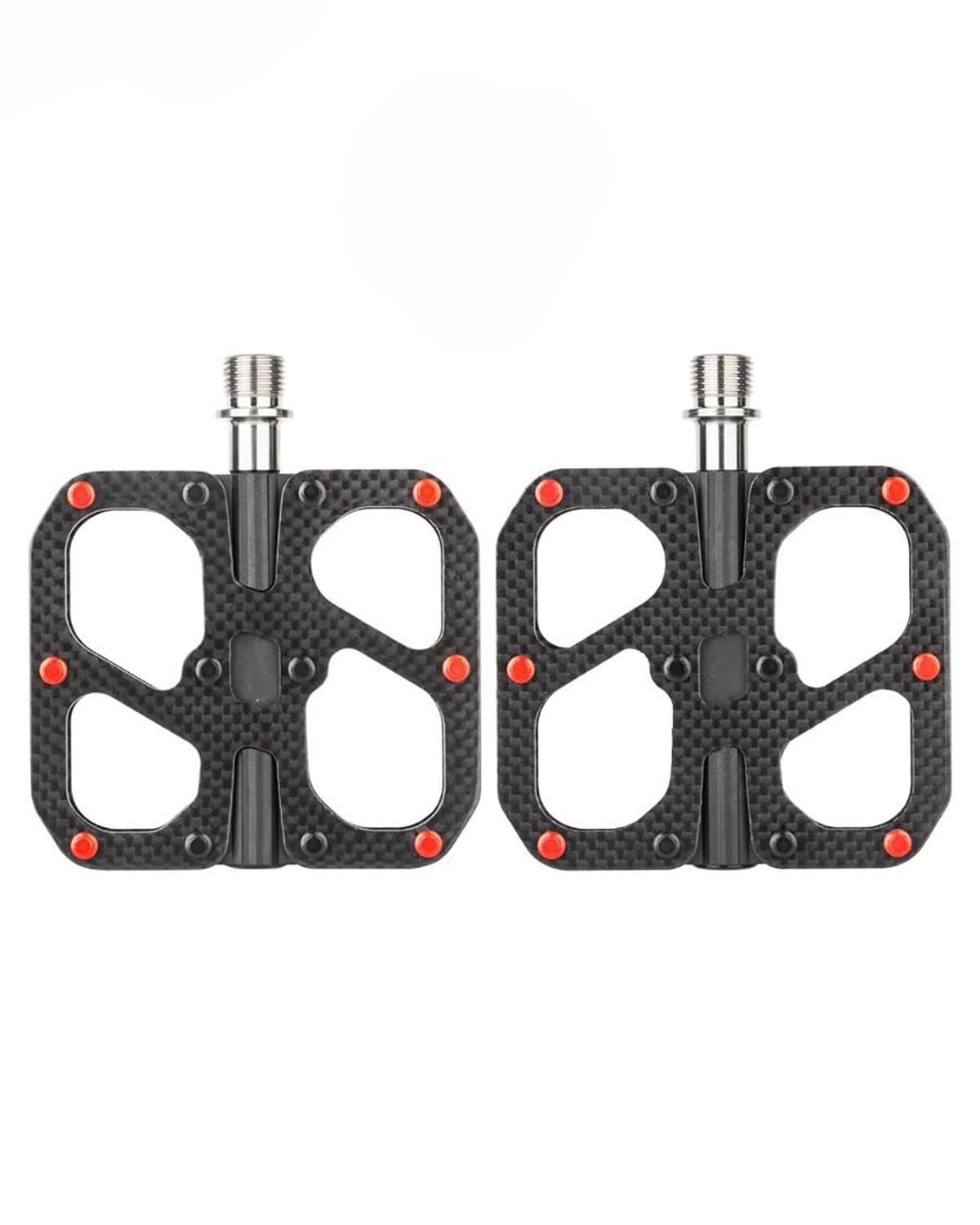 Fahrradpedale PROMEND Pedale Carbonfaser-Pedale 3-Lager Leichtgewicht Titanschaft M408C Ultraleichte Fahrradpedale Abgedichtete Lager(M408C Black) von SSUYGF